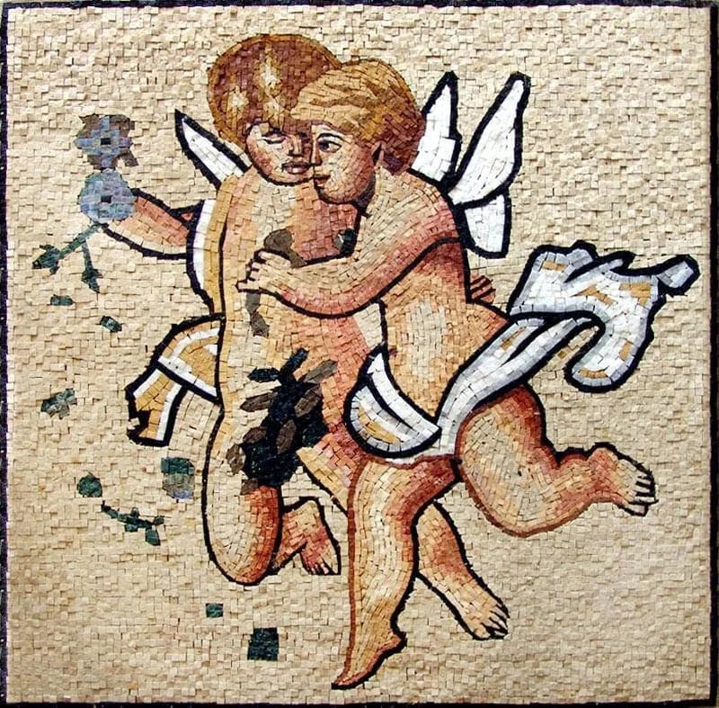 Obras de mosaico de ángeles