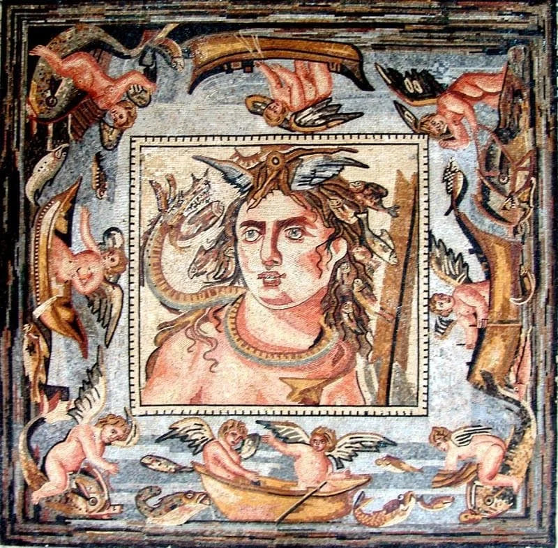 Artemis Virgin Goddess of the hunt Mosaic