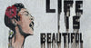 A vida é bela - reprodução do mosaico de Banksy
