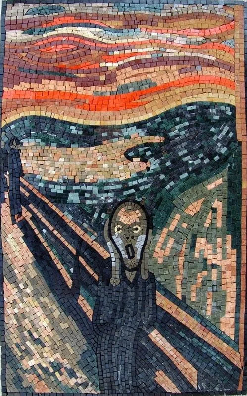 Edvard Munch Scream - Reproduction d'art en mosaïque
