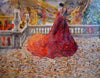 Autunno vibrante: figura femminile in mosaico colorato