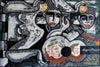 Musikalische Melodie - abstrakte Mosaik-Wandkunst