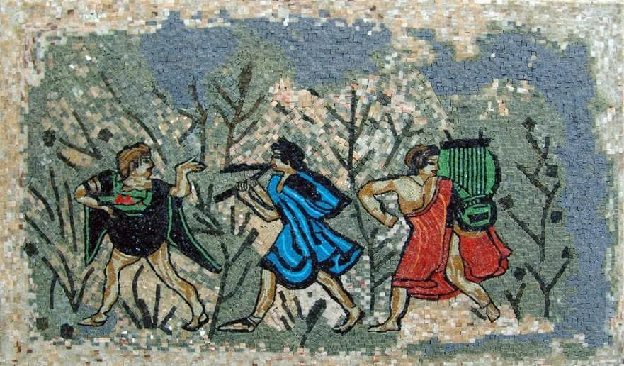Древняя греческая мозаичная фреска