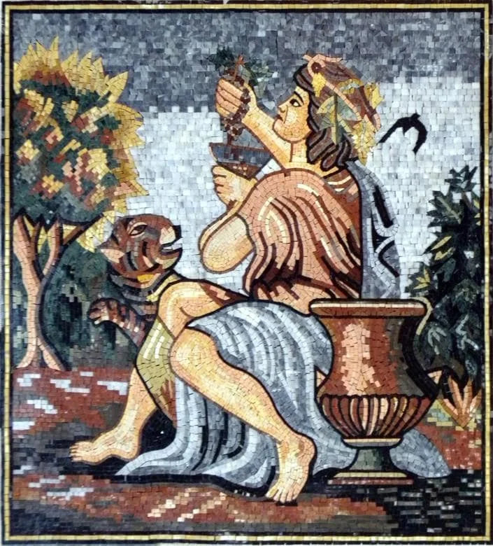 Mosaico de escena griega