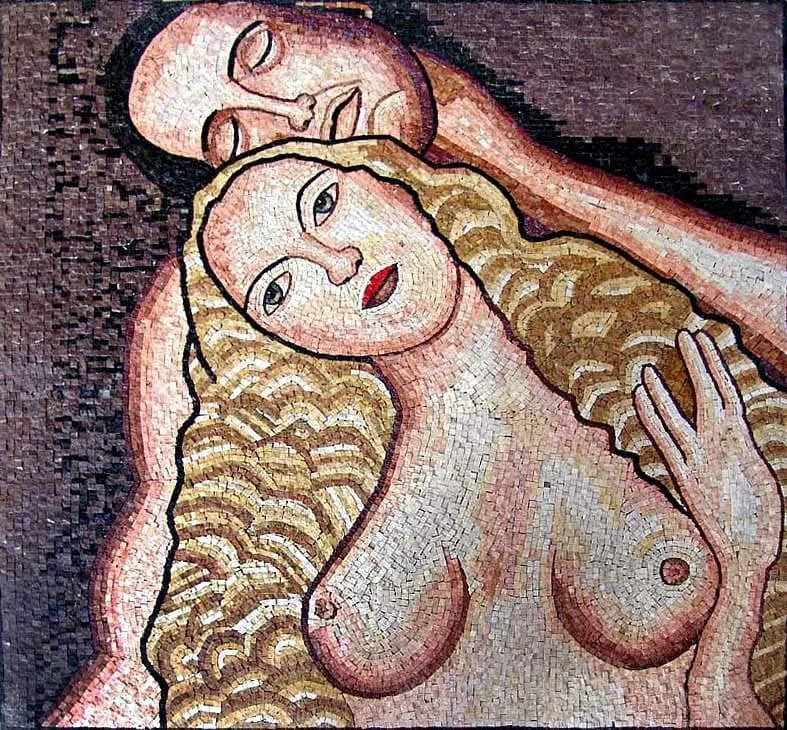 Gustav Klimt Eve - Riproduzione di arte del mosaico