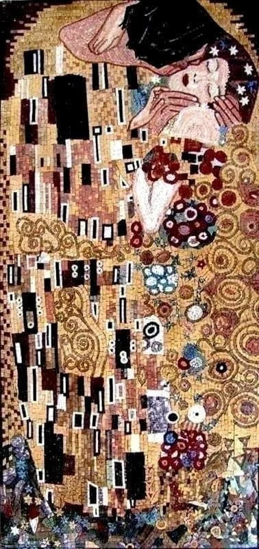Sguardo di Gustav Klimt - Riproduzione in mosaico