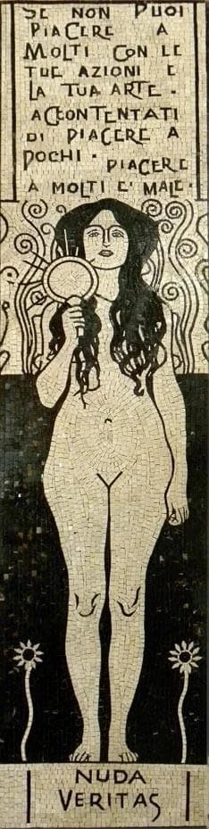 Gustav Klimt Nuda Veritas - Reprodução em Mosaico