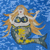 Sirène indigo - Art mural en mosaïque