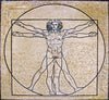 Leonardo da Vinci he Vitruvian Man  - Mosaic Reproduction 