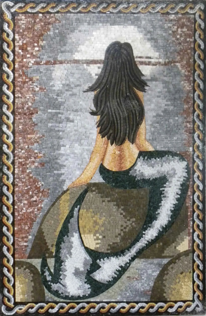 Azulejos de arte em mosaico da Pequena Sereia