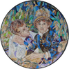 "Gli amanti" di Pierre-Auguste Renoir - Medaglione a mosaico