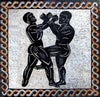 Men Fighting Mosaic Art
