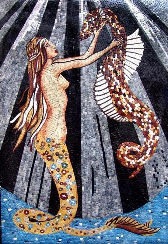 Arte em mosaico de sereia