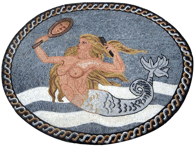 Arte del mosaico: la sirena vorticosa