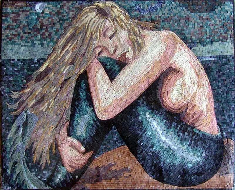 Arte del encanto de la sirena del mosaico