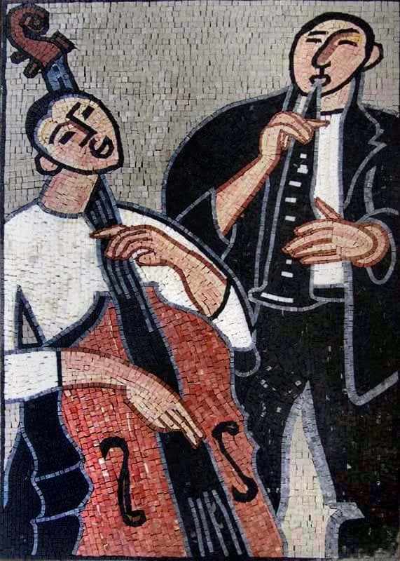Obra de mosaico de músicos