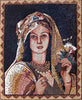 Mural de mosaico de piedra de mujer oriental