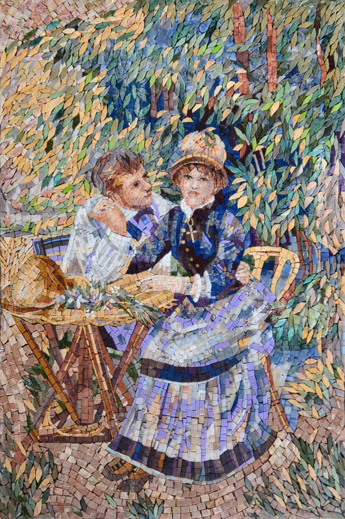 Gli amanti di Pierre-Auguste Renoir - Riproduzione in mosaico