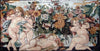 Arte de mosaico de mármol de querubines juguetones