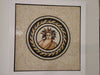 Diseño de mosaico de medallón de Dios romano Baco