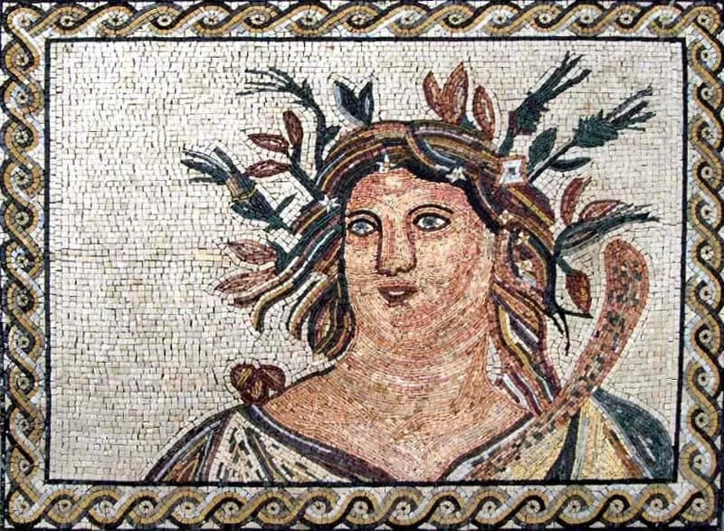 déesse romaine mosaïque murale