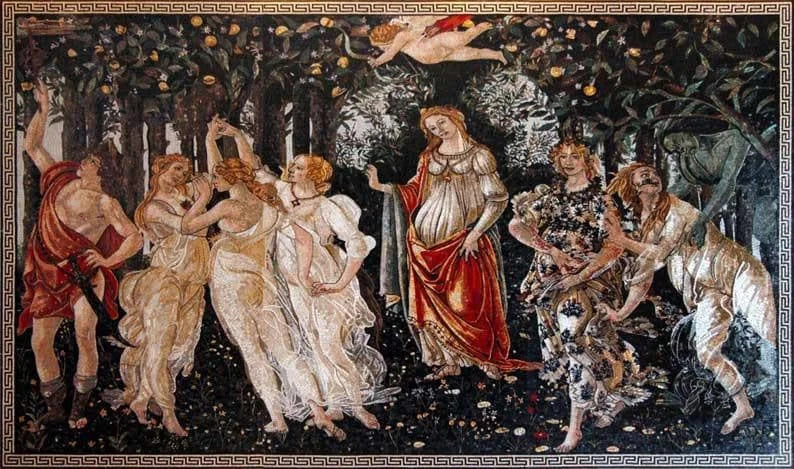 Reprodução do mosaico Sandro Botticelli La Primavera