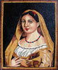 Portrait de femme en mosaïque de marbre