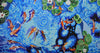 Un gruppo di pesci Koi in uno stagno - Opera d'arte a mosaico | Vita marina e nautica | Mozaico