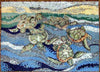Um grupo de mosaico de tartarugas marinhas