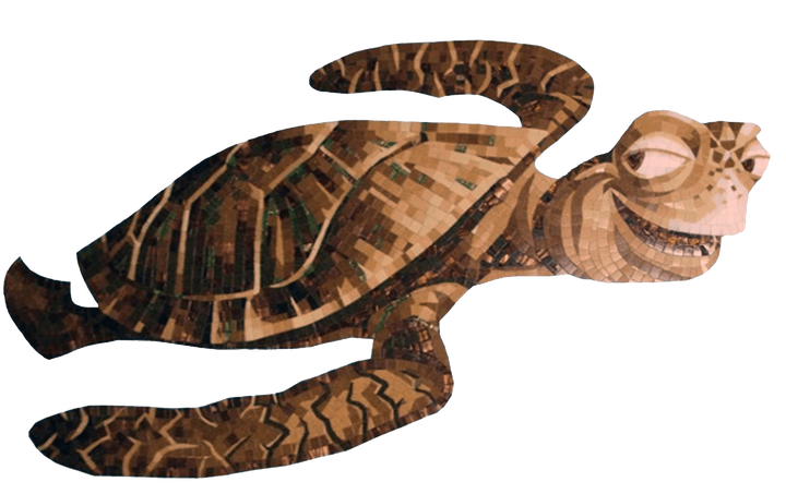 Adorable mosaico de tortugas marinas