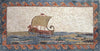 Antigo mosaico de barco à vela