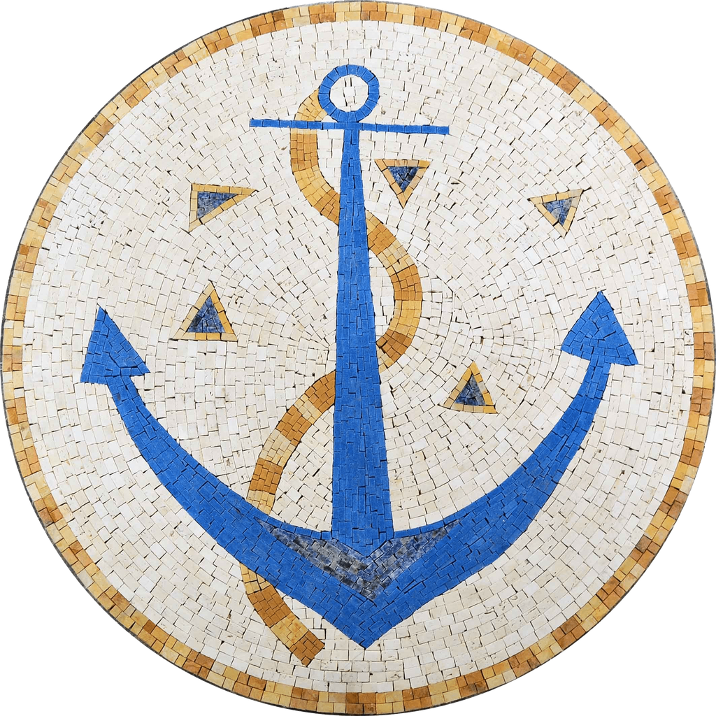Mosaico nautico ancora blu - Taavi