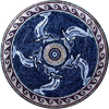 Blaues nautisches Mosaik-Medaillon
