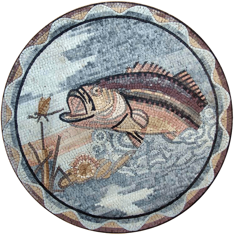 Mosaico de medallón de pescado