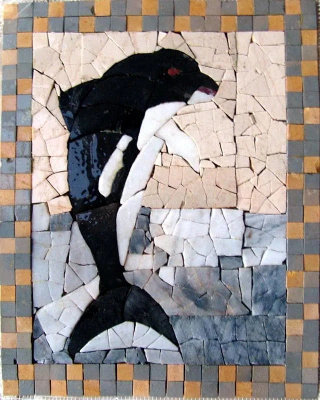 Art de la mosaïque - Les dauphins noirs