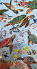 Padrões de mosaico - tartarugas marinhas e peixes