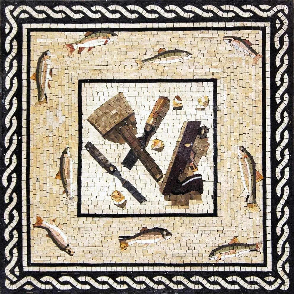 Mosaico de mármol náutico
