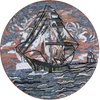 Mosaico de medallón de velero