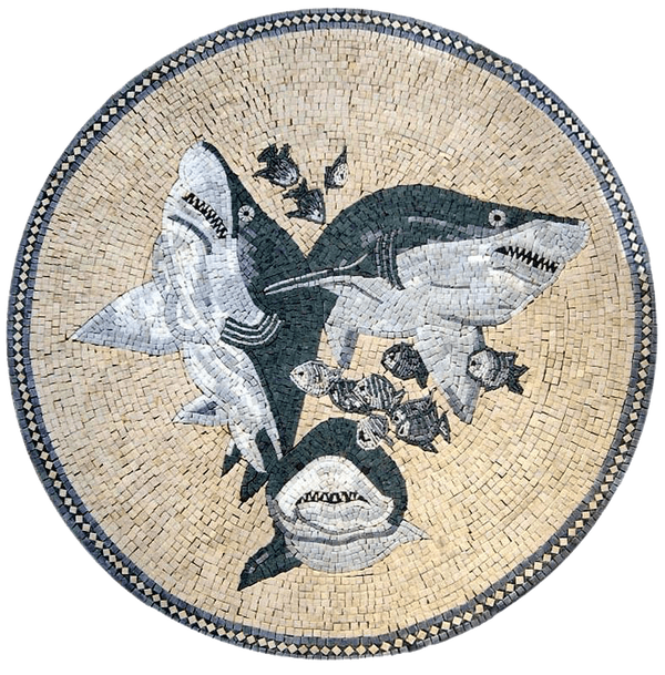 Sharks Medallion Mosaic Art