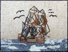 Mosaico de la escena del barco