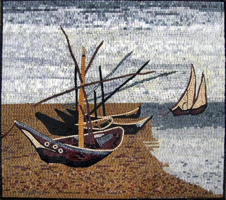 Van Gogh Saintes-Maries - Reprodução em Mosaico