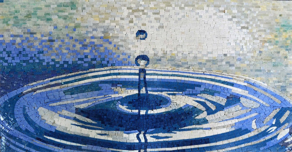 Geometric Ruffle - Marble Mosaic Waterdrop - Mesh Backing
