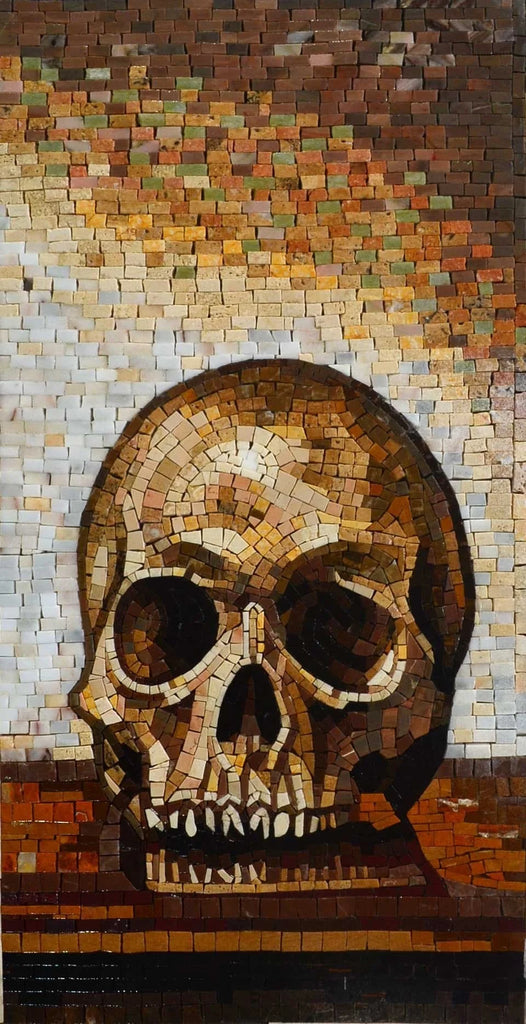 Gotische Schädel-Mosaik-Wandbild