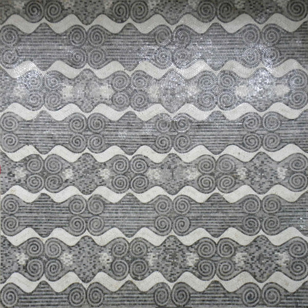 Abstract Mosaic Monochrome Geometric Pattern - Mesh Backing