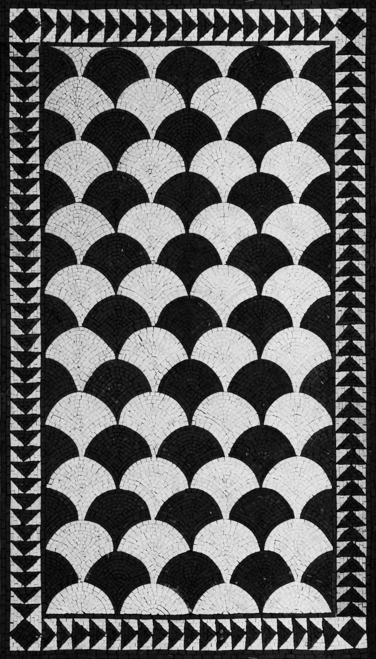 Custom AR Product - Black And White Mosaic Patterns - Fan