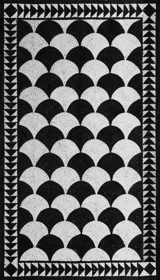 Custom AR Product - Black And White Mosaic Patterns - Fan