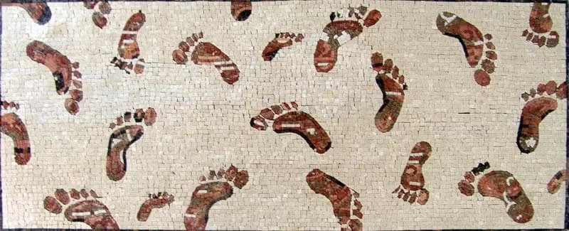 Tappeto a mosaico con impronta