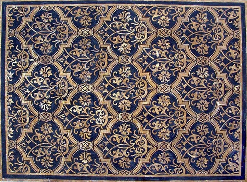 Mosaico geométrico de mármol