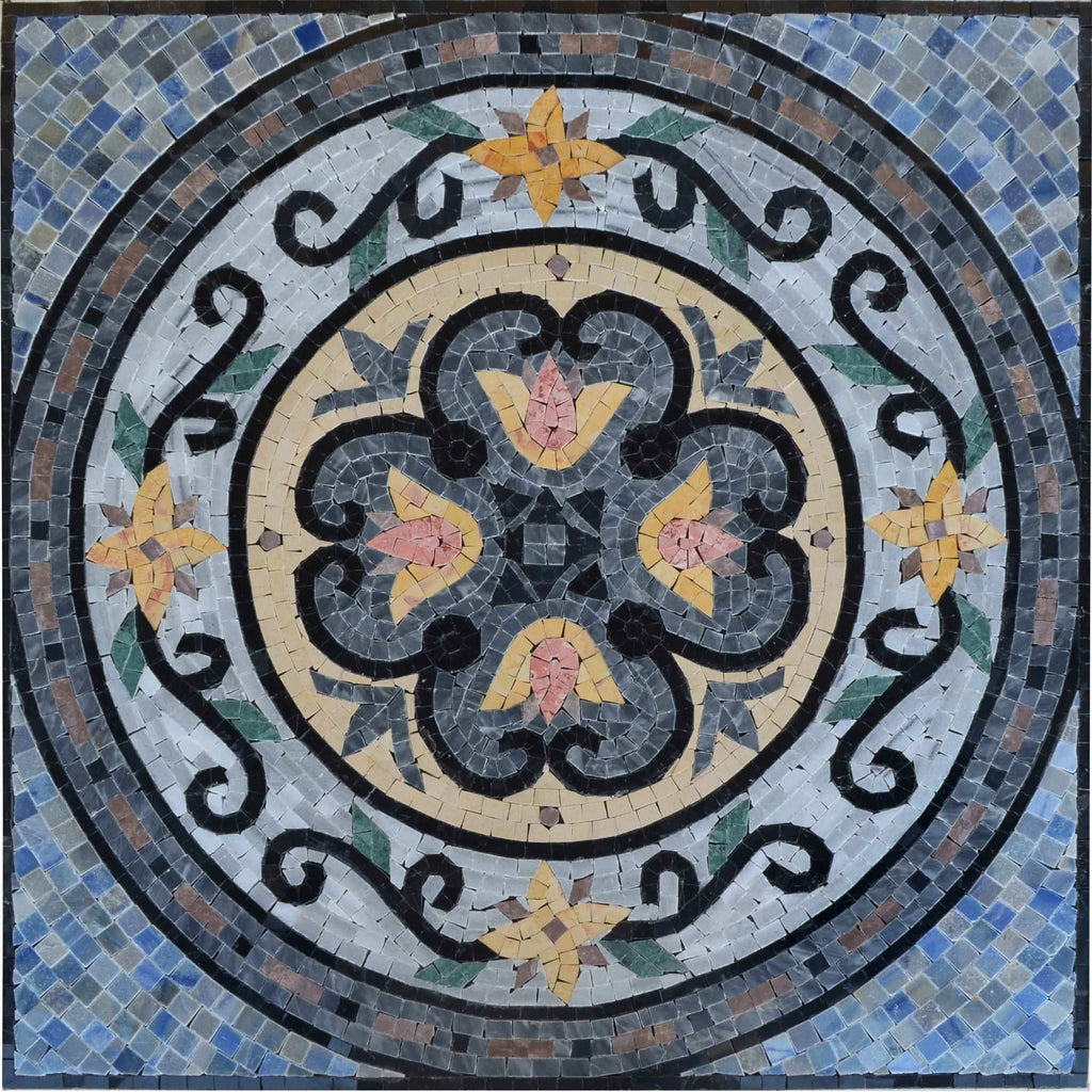 Acento em mosaico de mármore - Maroc