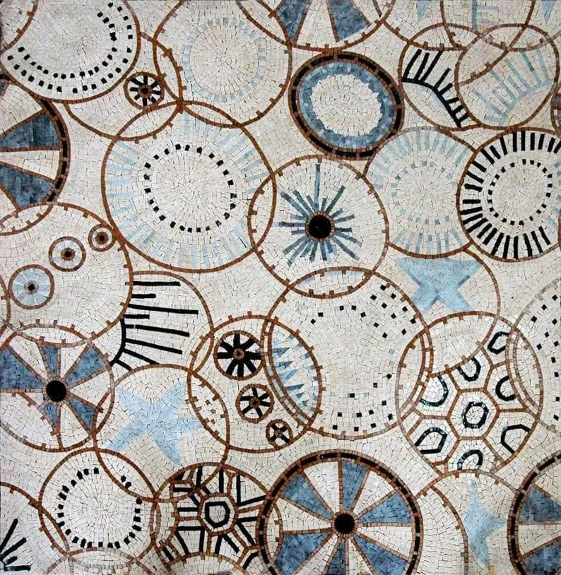Papel tapiz de mosaico: patrones de círculos abstractos